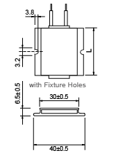 Dimensions of PTC heater conductor LCH-F type 