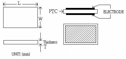 PTC HEATING ELEMENTS (RECTANGLE TYPE)