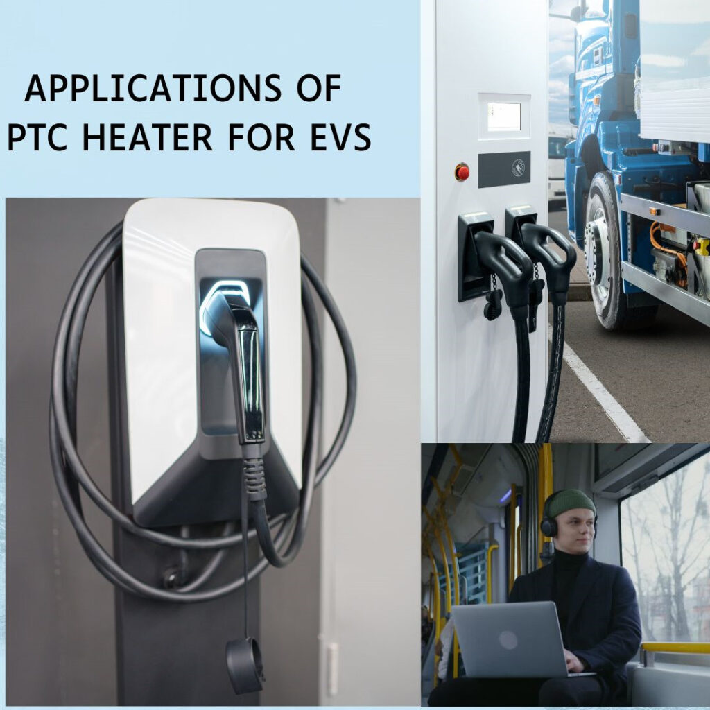 PTC heater application in EV cooling systems including cabin heating, battery thermal management, and coolant circuits