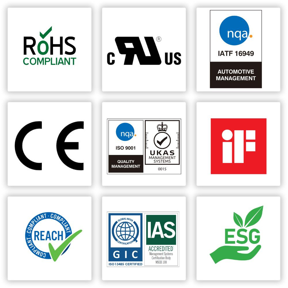 KLC ISO 9001 ISO 13485 IATF 16949 certified factory and International safety certifications CE UL CSA TUV